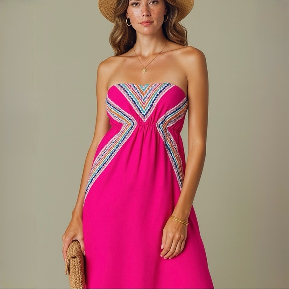 My Michelle Dresses & Skirts - My michelle chiffon strapless embroidered blouson maxi dress ❤️